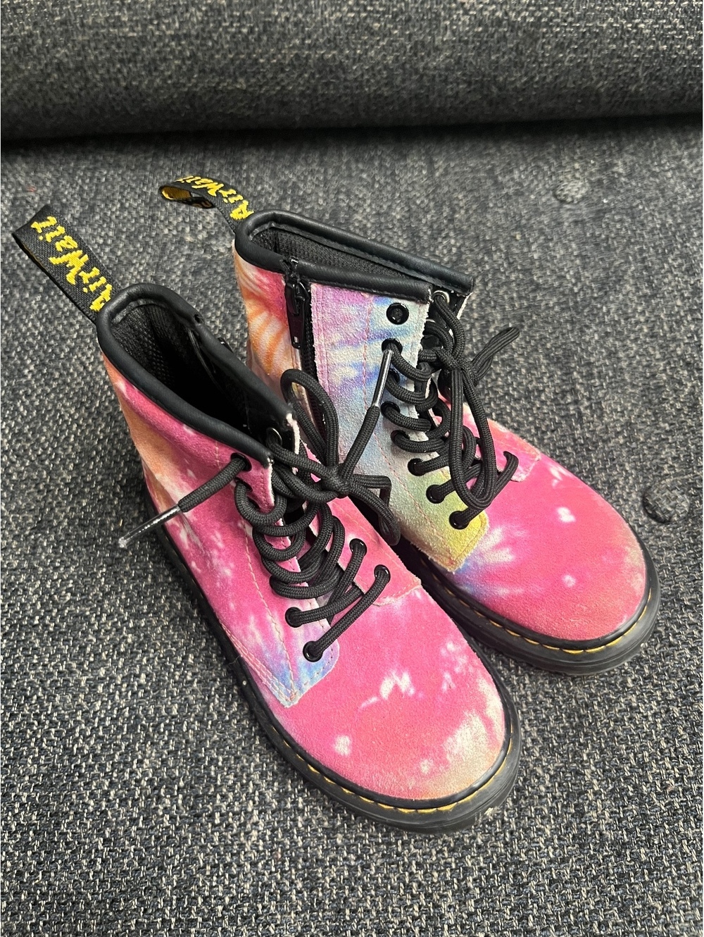 Dr Martens size 12 kids tie dye lace up boots